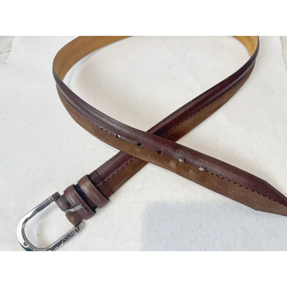 Remo Tulliani Brown Genuine Italian Leather Dress Belt - USA - Men Size 38‎